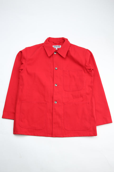 Engineered Garments Workaday Utility Jacket - Red Cotton Reverse Sateen