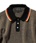 Beams Plus Slab Knit Polo Cotton Linen - Black