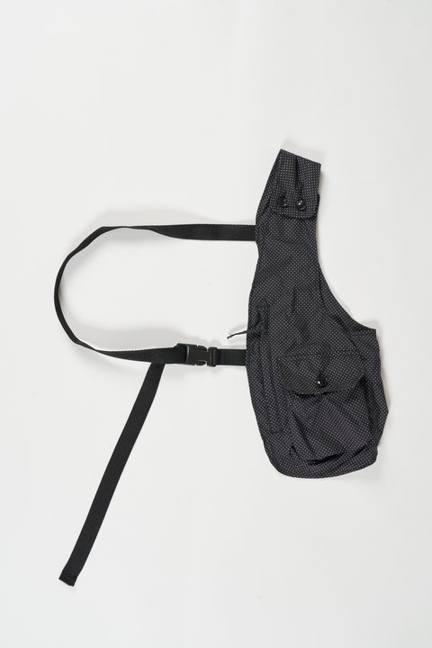 Engineered Garments Shoulder Vest - Black Polyfiber Polka Dot