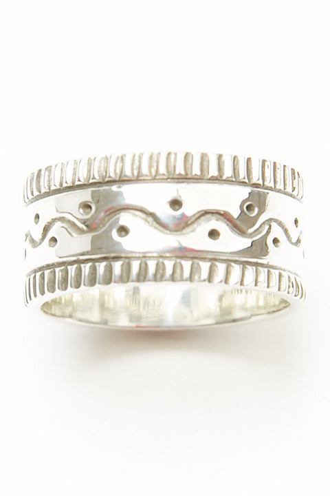 Sterling Silver Ring by Lyle Secatero - Abundance & Longevity Ring