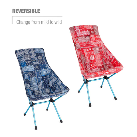 Helinox High-Back Seat Warmer Sunset Chair or Beach Chair - BLUE BANDANA / RED BANDANA