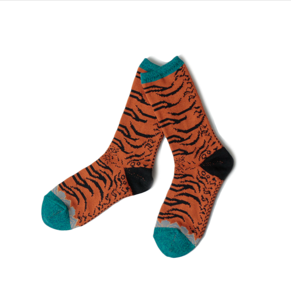 Kapital 84 Nepalese Tiger Pattern Socks - Orange